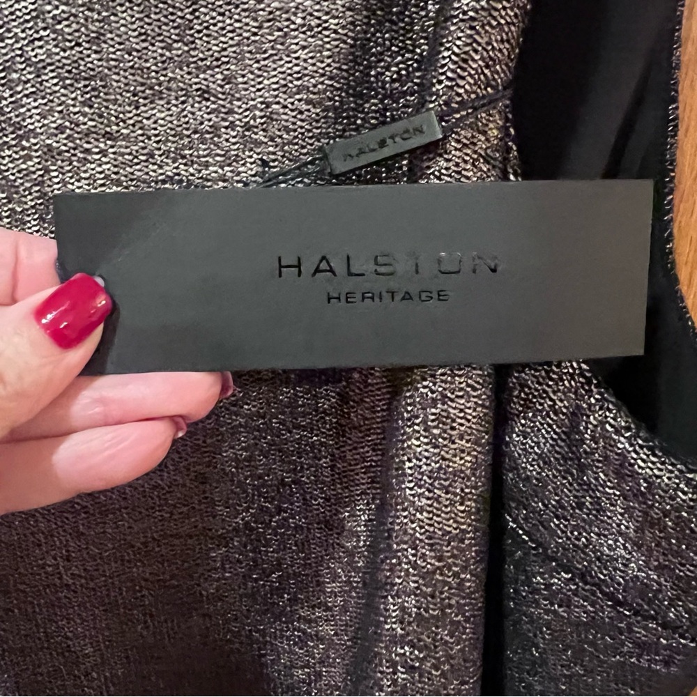 Halston Heritage Metallic Bronze‎ Gold Sleeveless Mini Sheath Dress Size Large - Picture 8 of 15